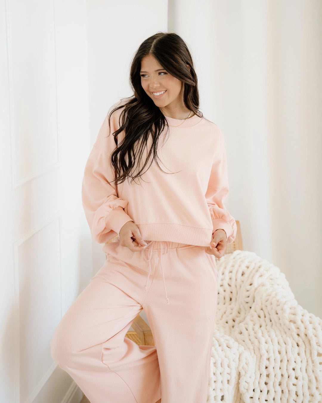 Miles Crop Pants Set-Flamingo | Loungewear