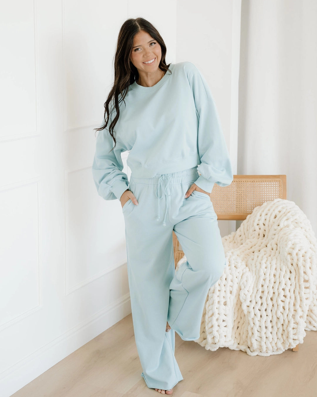 Miles Crop Pants Set-Flamingo | Loungewear