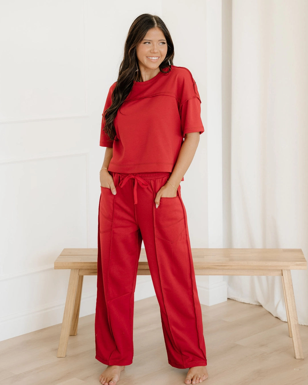 Drop Shoulder Boxy Tee and Barrel Pants Set