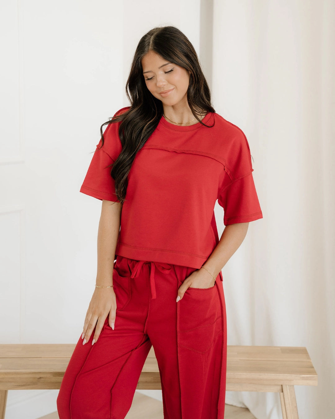 Drop Shoulder Boxy Tee and Barrel Pants Set