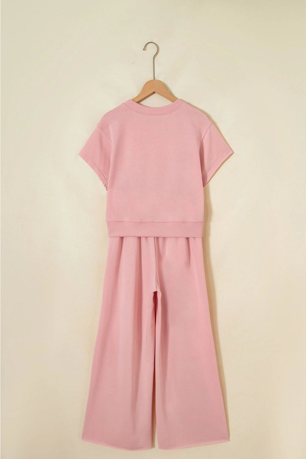 Sunset Walk Set Loose Tee Drawstring Wide Leg Pants 2pcs Outfit
