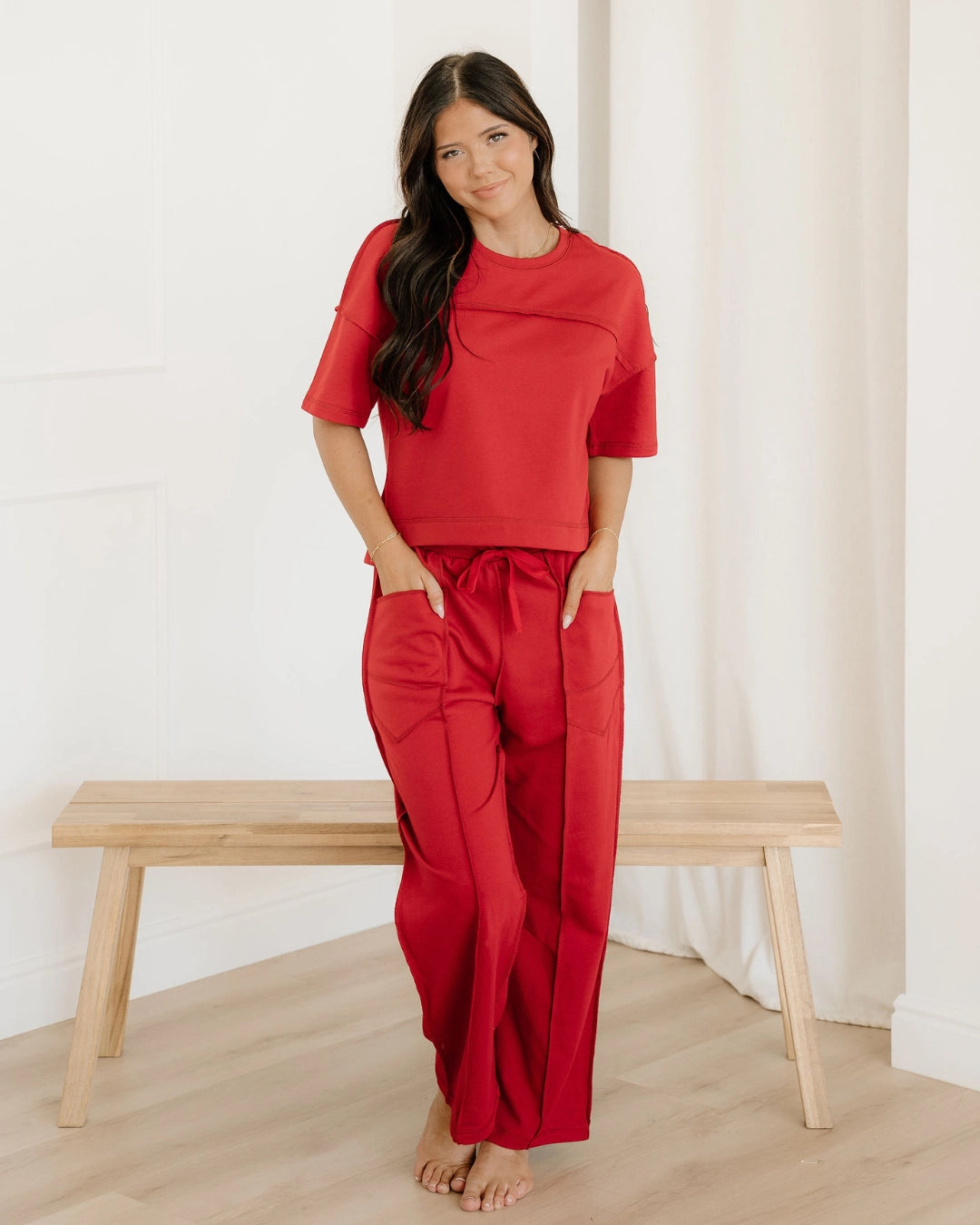 Drop Shoulder Boxy Tee and Barrel Pants Set