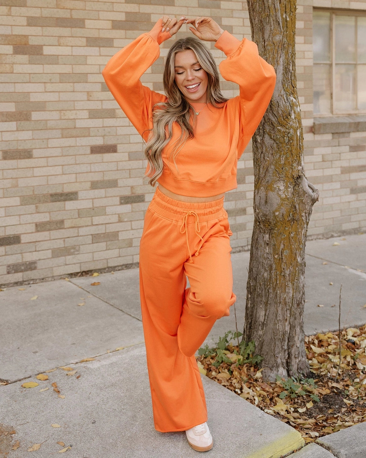 Miles Crop Pants Set-Flamingo | Loungewear
