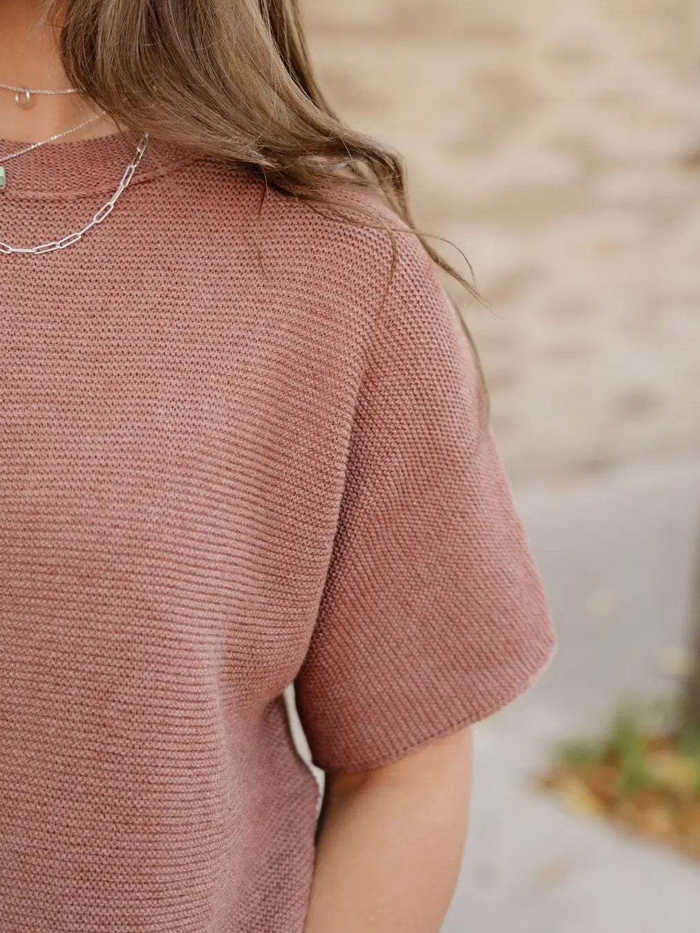 Maya Mock Neck Sweater-Brown | Batwing Sleeves | Casual Top